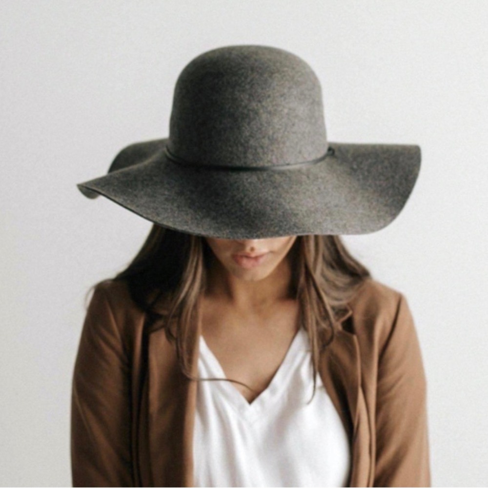 GIGI PIP Annabella Floppy Hat Gray New NWT wool felt casual western bohemian